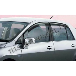 Дефлекторы боковых окон (ветровики) темные 4 шт Nissan Tiida (хетчбек/седан) 07- (Ниссан Тиида C11)