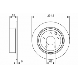 Диск тормозной задний (оригинал) 1шт Nissan Juke F15E / Qashqai J10 / Tiida C13R (Ниссан Тиида C13)