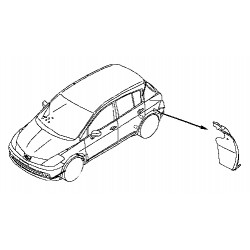 Грязезащитная накладка бампера левая Nissan Tiida C11X (H/B) (подкрылок задний) (Ниссан Тиида C11)