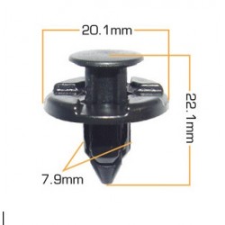 Клипса пистон крепления подкрылка / решетки / бампера Nissan (упаковка 10 шт) (Ниссан Ноут E11)