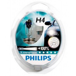 Лампа головного света H4 12V 60/55W P43t +100% X-treme Vision PHILIPS (комплект 2шт.) (Ниссан Жук F15 (2011-)