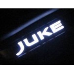 Накладки на пороги дверей с белой подсветкой (4шт.) Nissan Juke F15 (Ниссан Жук F15 (2011-)
