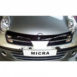 Дефлекторр капота (мухоотбойник) темный Nissan Micra 2011- (Ниссан Микра K12)